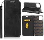 for Google Pixel 4 XL Case Card Holder Case,Jaorty Folio Flip Leather Wallet Case Stand Card Holder Magnetic Closure Clear TPU Bumper Slim Thin Cover Case with Wristlet Strap- Black