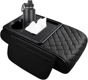 Center Console Organizer | PU Leather Armrest Box Heightening Cover,Car Interior Organizer, Auto Armrest Seat Box Cover for Travel