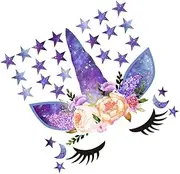 HONITANO Star Unicorn Wall Decal Creative Wallpaper for Easy Peel Stick Decorative Sticker for Bedroom Design