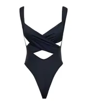 Reina Olga Exotica Cut-Out Open Back Swimsuit 3 Black