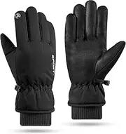 [GJV] Outdoor Winter Ski Gloves Waterproof Windproof Mens Women - Warm Gloves Cold Weather, Touch Screen Fingers