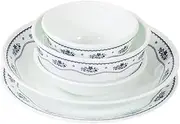 [CORELLE] CP-8937 5-Piece Set, Medium Plate, Deep Plate, Bowl, Small Bowl, Rice Bowl, Break-Resistant, Lightweight, Microwave Safe, Oven Safe, Dishwasher Safe, Deluxe French Doilies