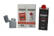Zippo Street Chrome Lighter + Cigarette Lighter Refill Fluid 125ml+Wick+Flints