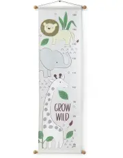 The Peanutshell Canvas Growth Hanging Chart Safari 101cm in Multi