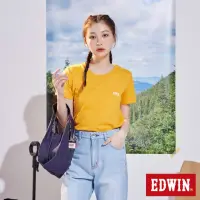 在飛比找momo購物網優惠-【EDWIN】女裝 露營系列 背後營地BOX LOGO印花短