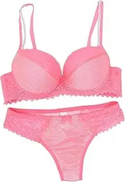 [DEARMAMY] Lady Underwear Set Lace Women Underwear for Honeymoon Wedding Pink 34/75d