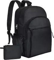 Mochila básica negra de 15,6 pulgadas para hombre, mochila de viaje para llevar