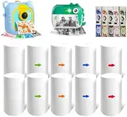 10 Rolls Multicolor Printer Paper for ARNSSIEN Kids Instant Print Camera M2&M3, HD Portable Refill Printing Thermal Print Paper Set(Red/Orange/Blue/Green/Black)