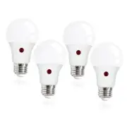 Dusk to Dawn Outdoor Sensor A19 LED Edison 4 Count (Pack of 1) 60w Daylight
