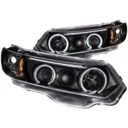 Anzo USA Projector Headlight Set w/ CCFL Halo-Black, Honda Civic; 121062 (for: Honda Civic)