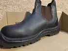 Blundstone Boot Leather Black Brown Chelsea Steel Toe Work Shoe Sz 8.5