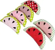 HOOTNEE 6Pcs Faux Fabric Watermelon Decor Realistic Summer Bowl Fillers for Home Decoration Farmhouse Style Safe for DIY Crafts and Seasonal Celebrations