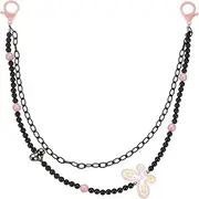 [uxcell] Butterfly Punk Pants Chain for Women and Men, Jeans Chain Trousers Chain Anti-Theft Belt Wallet Chain Waist Chains with Lobster Clasps for Hip Hop Accessories (Silver/Pink/Black)