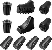 10Pcs Trekking Pole Tips Replacement,Walking Stick Tips Rubber Accessories,Rubber Cane Tips 3/4 inch for Hiking Sticks Protectors, Fits All Standard Hiking Walking Climbing Camping Poles