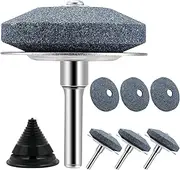 ziyue Lawn Mower Dull Blade Sharpener, 6 Pack Wind Power Blade Sharpener & 1 Balancer, Rotary Knife Sharpener Angle Grinder for Outdoor Garden Patio Fits Most Power Hand Drills
