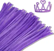 100 Pieces Pipe Cleaners Chenille Stem, Light Purple Pipe Cleaners Craft, Fuzzy