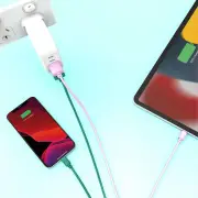 Laser MFi Lightning Cable 2 Pack Pink/Green 2M