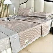 Summer Ice Silk Sleeping Mat with Cooling Tencel Fabric and 3D Ventilation Backing for Adults, Home Travel Use, Non-Slip Straps Wrinkle-Resistant Design