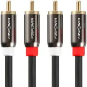 (1.8M / 6Ft) 2 RCA M/M Stereo Audio Cable [24K Gold Plated | Copper Core] 2RCA M