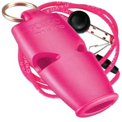 PINK Fox 40 Micro Whistle Rescue Safety Referee Alert FREE LANYARD - BEST VALUE