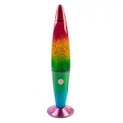 Rainbow Hypnotic Glitter Glow Classic Rocket Shaped Motion Lava Lamp Night Light