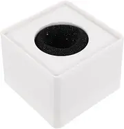 Sosoport Portable Abs Square Cube Shaped Mic Logo Flag for Interviews Durable White Microphone Station Logo Easy to Carry Design for Branding and Events