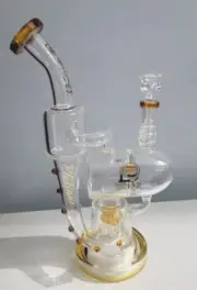 12.1/2" LOOKAH Platinum Glass Recycler Bong Water Pipe HOOKAH