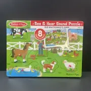 Melissa & Doug Old McDonald See and Hear Sound Farm Puzzle NEW Requires 2 AAA