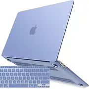 MacBook Air 13 Inch Case 2022 2021 2020 2019 2018, A1932, A2179, A2337 Shell Case Keyboard Cover Lavender Grey