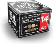 AK Interactive Real Colors Model Paint Set, WW2 U.S. Army Disruptive Camo Paints