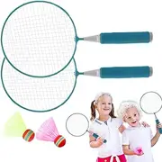 Uoqpty Kids Badminton Rackets,Children's Badminton Set - Outdoor Sports Toys Lightweight Shuttlecock Racket for Beginner Leisure Play Home Yard Park Patio Lawn School Travel Family
