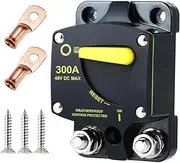 IsMwav 300 Amp Circuit Breaker High Amperage Black Plastic for Marine RVs Yacht Trolling Boat Battery Solar System