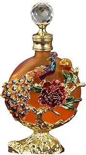 Ysyqkn Empty, Refillable Perfume Bottle, 30 Ml, Perfume Bottle Made of Glass, Home Decoration, Peacock Peing Streak, Beautiful, Reusable Container, Orange