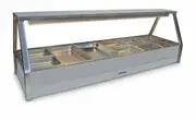 Roband Straight Glass Hot Food Display Bar, 12 pans double row