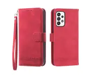 Flip Leather Wallet Case for Samsung Galaxy A73 5G - Red