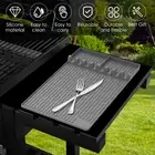 2Pcs Grill Side Shelf Mat Food Grade Silicone Griddle Tool Mat Reusable·-·-