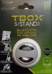 White HYPE TBOX S/STAND Bluetooth Mini Speaker and Mobile Stand Wireless Audio