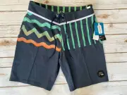 QUIKSILVER GHETTO REMIX 3M SCOTCHGARD BOARD SHORTS 19 INCH MENS 30 NEW $59