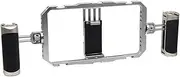 FEICHAO Dual Handle Smartphone Rig Handheld Phone Cage with Cold Shoe Mount for Cell Phone Photography Extension Bracket