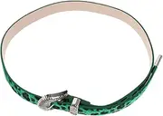 [Ipetboom] Vintage Western Belt: Retro Wide Leopard Print Buckle Belt For Jeans Pants Dress Ideal For Parties And Everyday Use Green