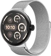 Milanese Bracelet for Google Pixel watch 3 45mm Band/Pixel Watch 2 Band 41mm,for Google Pixel Watch Bands Women/Men,Stainless Steel Metal Mesh Loop Strap Magnetic Clasp Replacement Wristband Correa