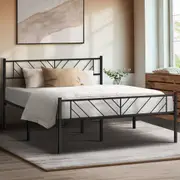 Oikiture Metal Bed Frame Platform Base Double Size