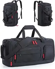 [bagsmart] Gym Bag, Sports Travel Duffle Bag, Waterproof, Black, 34L