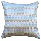 45cm Outdoor Cushion Cover UV Treated MINT MINI CHEVRON Hamptons Taupe Mint Blue
