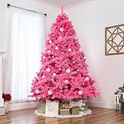 Ariv Hommey 6ft 1.8m Pink Christmas Tree, with Bushy 772 Tips Metal Stand, Easy Assembly 180cm Artificial Xmas Tree Decoration for Indoor Outdoor Home Party Holiday