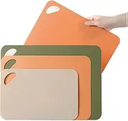 Cutting Boards for Kitchen, Large-Small Cutting Board Set of 3, Xtra Thick Flexible Cutting Mat for Cooking, Non-Slip Rubber Cutting Board, Dishwasher Safe, Outdoor Use Plastic Cutting Board