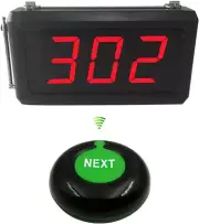 Wireless Take A Number System Simple Queue Management System with 3 Digits Di...