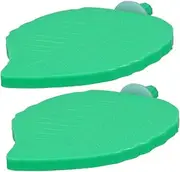 BESPORTBLE 2pcs Stand Up Bird Perches Plastic Green Leaves Shaped Parrot Platform Toys Parakeet Cage Accessories Bird Shower Perch Parrot Stand For Cockatiel Bird