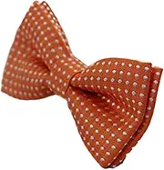 [Zasel] Boys Orange Bow Tie With White Polka Dots White, Orange