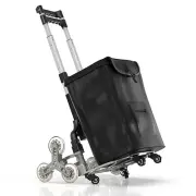 Foldable Trolley Dolly Shopping Cart Stair Climber 330Lb 10 Wheels Removable Bag